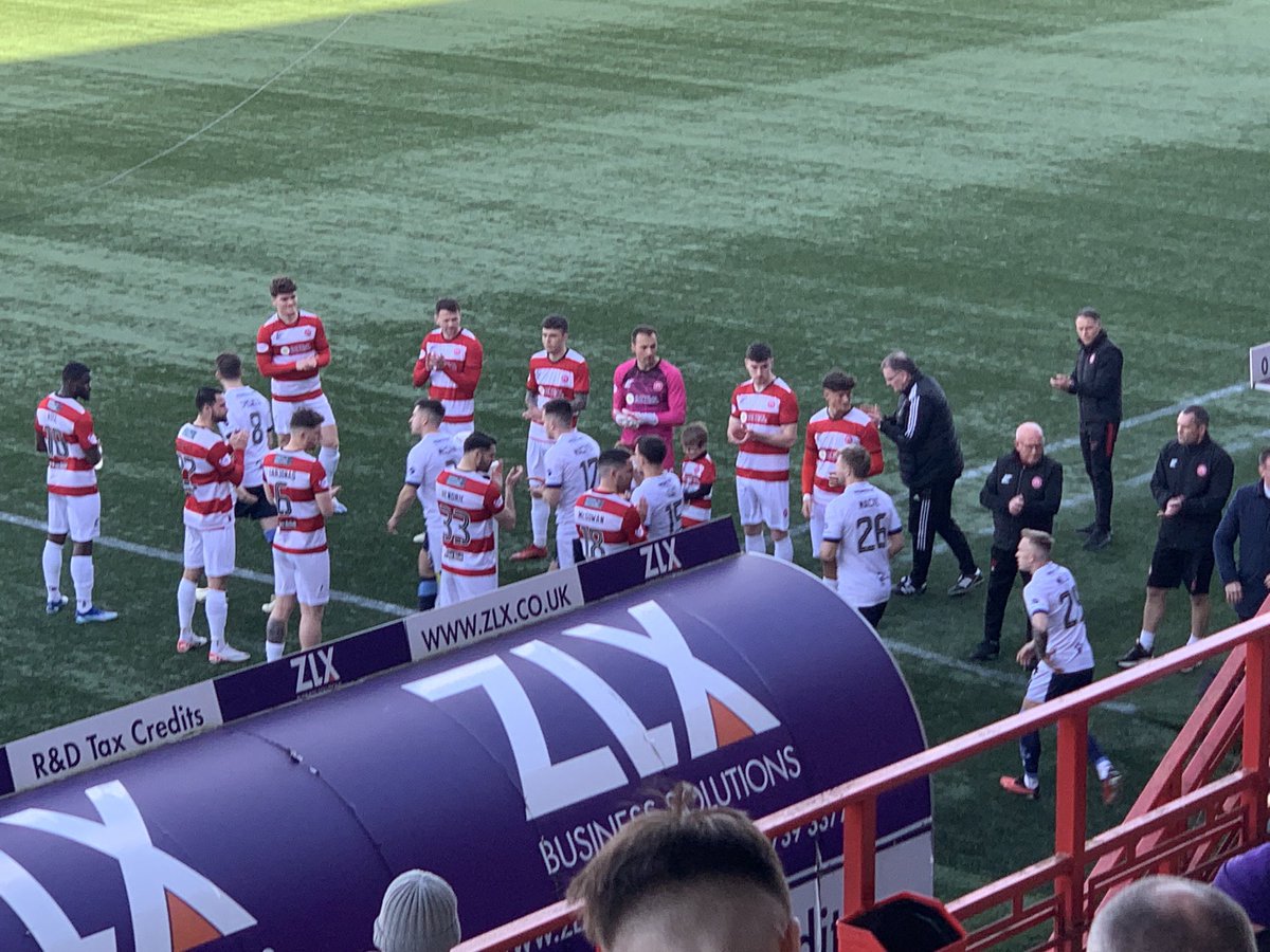 Guard of honour for the Bairns - best team in League 1. Here’s hoping Accies pump them !!