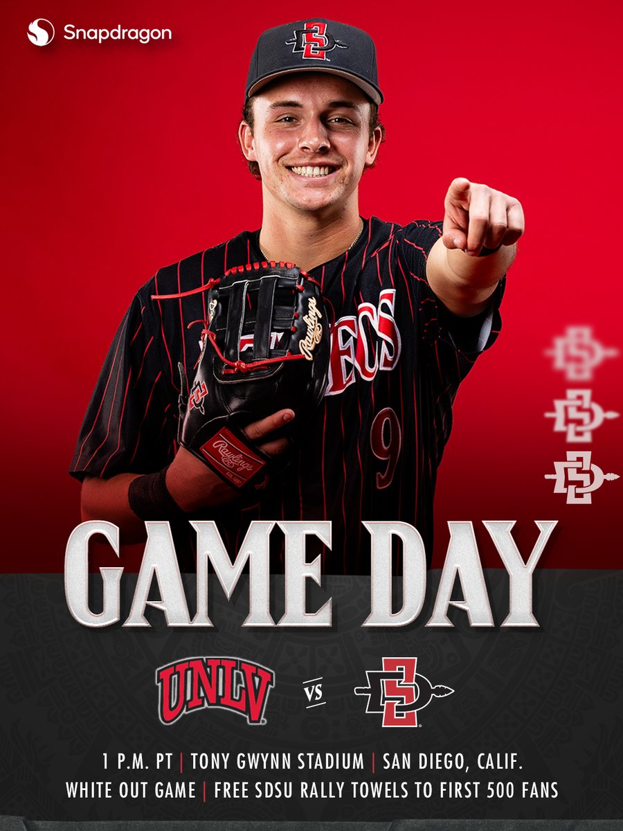 Game Day on The Mesa vs. UNLV at 1 pm. Be sure to wear white as part of our White Out Game promotion. Free rally towels to first 500 fans! #GoAztecs 📊Live Stats: tinyurl.com/469dtns9 🎟️ Tickets: tinyurl.com/fc8d3z2t