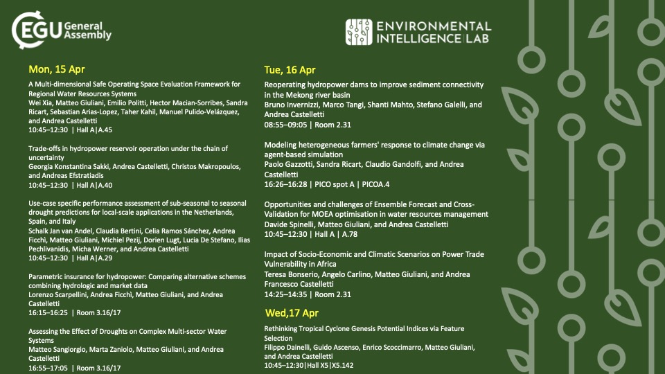 hydroaholics's tweet photo. The @eiPolimi contributions for #EGU24 - hope to have many interesting interactions https://t.co/5XGX2TaaNT