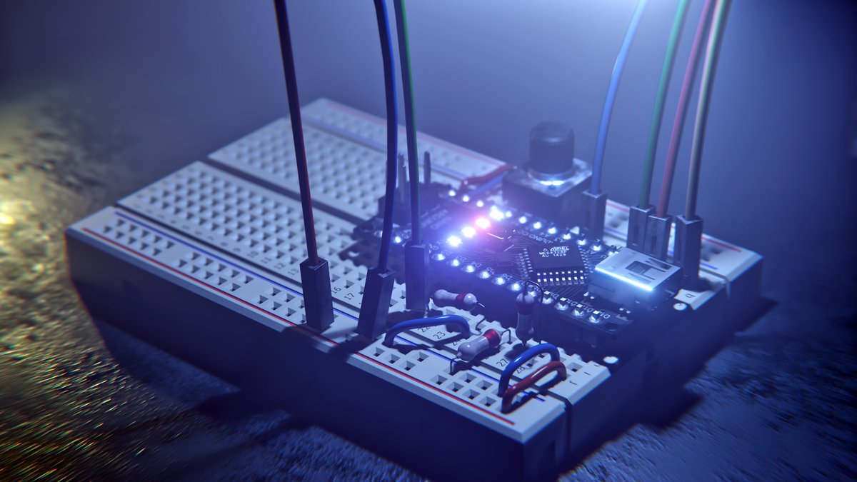 experimenting with eevee-next! very impressed with it so far, especially with volumes and fog! previous issues with shadows seems to be fixed #b3d #Eevee #blender3d #hardware #electronics #engineering