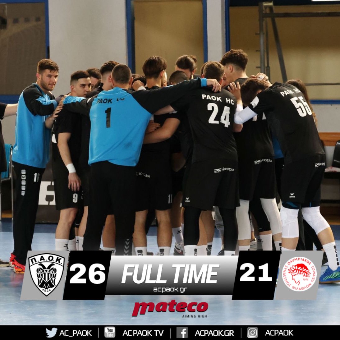 #FullTime | 🆚 OSFP/Omilos Xyni #ACPAOK #PAOK #Handball #HandballPremierGR #HereIsNorth