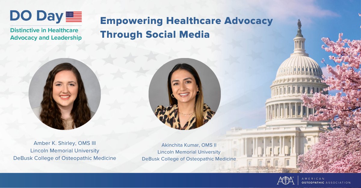 Thank you, Amber K. Shirley, OMS III, and Akinchita Kumar, OMS II, for presenting 'Empowering Healthcare Advocacy Through Social Media'. @Amberkaits @AkinchitaKumar @AOCPMR @DCOMtweets #DODay24 #DOProud