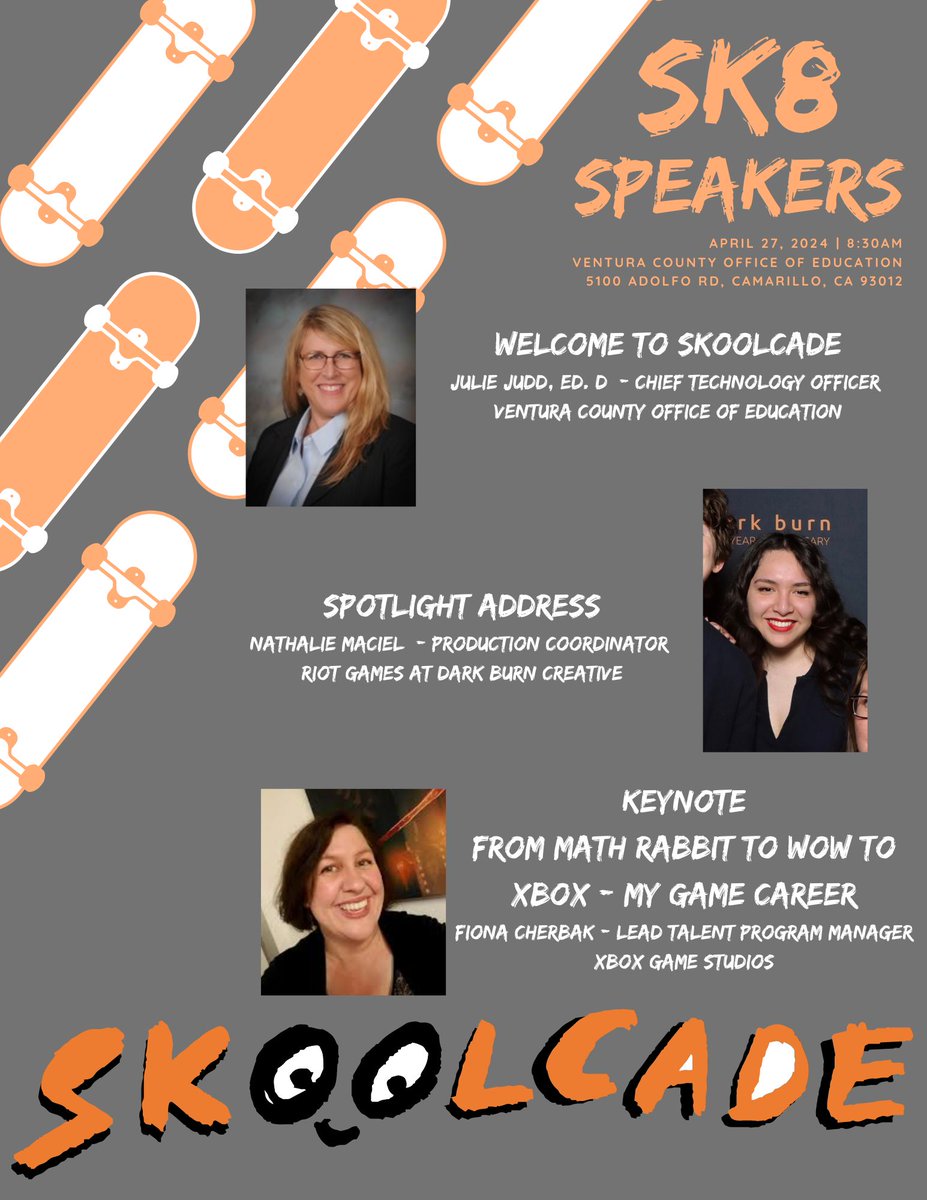 @skoolcade lineup of speakers is set. Join us for an exciting day of student-created video games and great speakers. @techmaestra @mrgbulldogs @MrSorensen805 @dromano21 @Ajay460 @CareerEdCenter