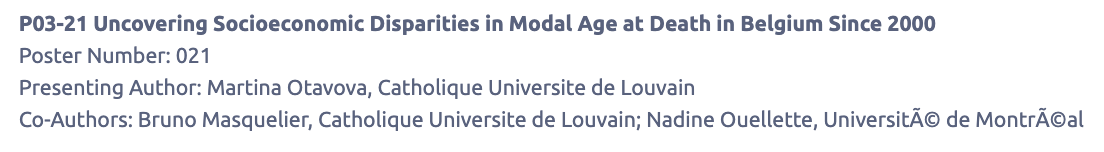 Aujourd'hui, à 13h30, à la réunion annuelle de la @PopAssocAmerica #PAA2024 Local: Regency Ballroom Passez voir l’affiche de la prof. Nadine Ouellette @Demo_UdeM @FASNouvelles, menée en collaboration avec @OtavovaMartina @BrunoMasquelier @DemographieLLN.