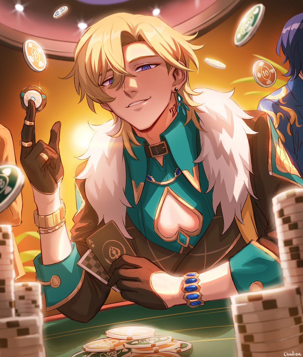 Chalseu_D's tweet photo. It's All or Nothing ♠️      #HonkaiStarRail #Aventurine https://t.co/0inO8o3RMU