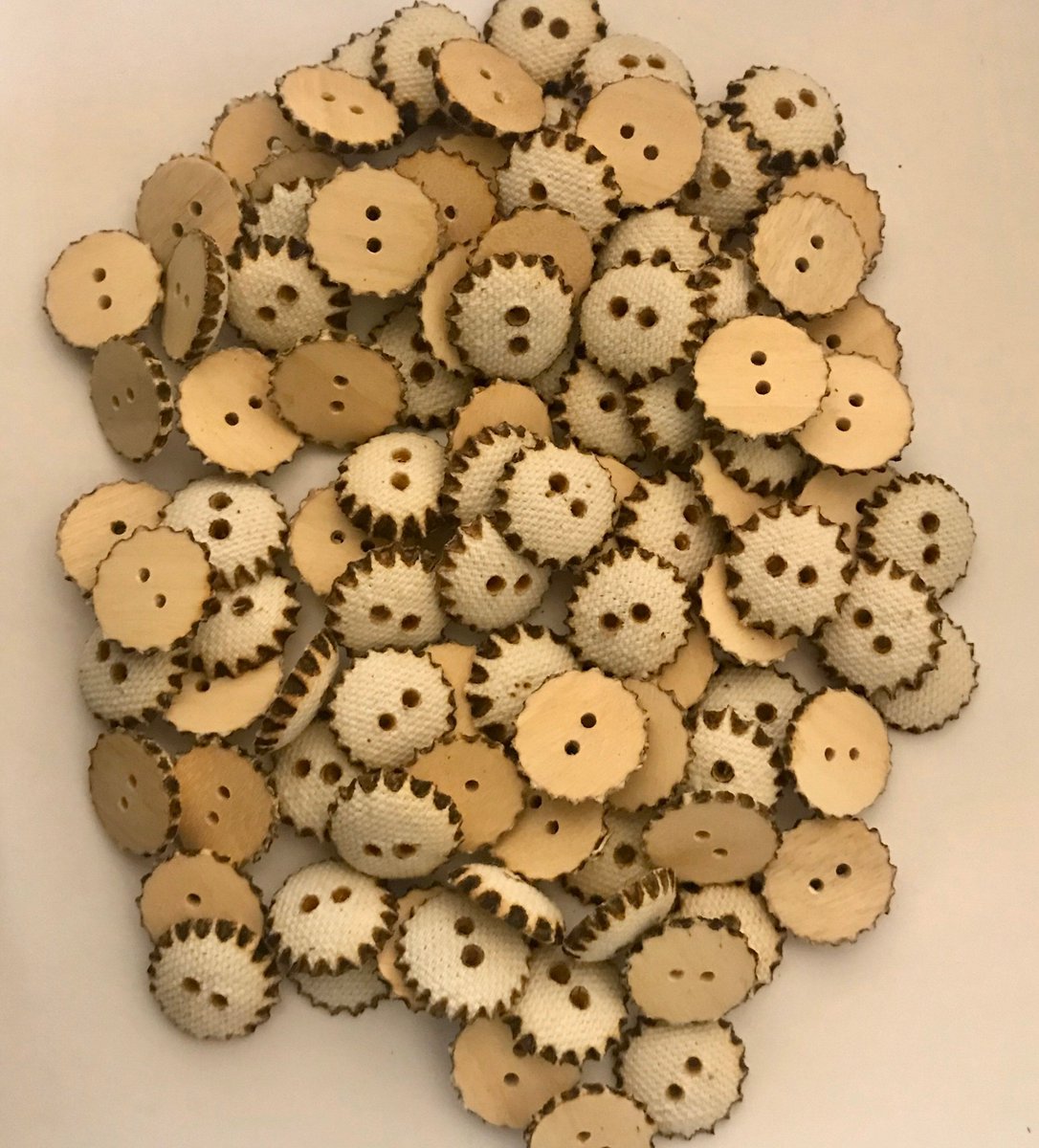 100 Vintage 13mm small round 2 holes coconut with abaca twine buttons lot of 100 by BySupply tuppu.net/3939a931 #bysupply #Etsy #Destash