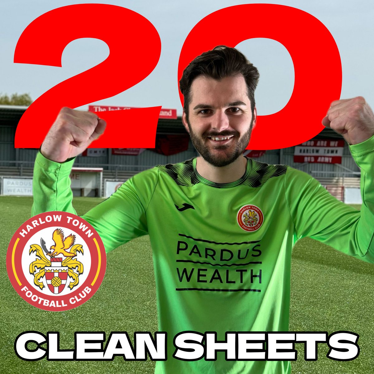 HarlowTownFC's tweet photo. Another clean sheet today means that’s 20 for the season for James Pellin!

#Hawks #Milestone https://t.co/CRyktrogoX