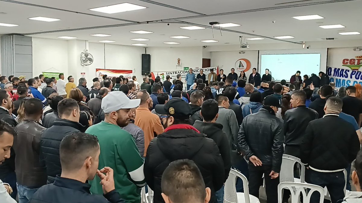 UTRADECC's tweet photo. Saludamos a la Asamblea General de afiliados de nuestra organización Sintracomunicaciones. 
Les deseamos éxito en sus deliberaciones en favor de los trabajadores.

@sintracomunica @PercyOyola_CGT @sintrapostal472 @CGTCol https://t.co/HrhsWdyuGd