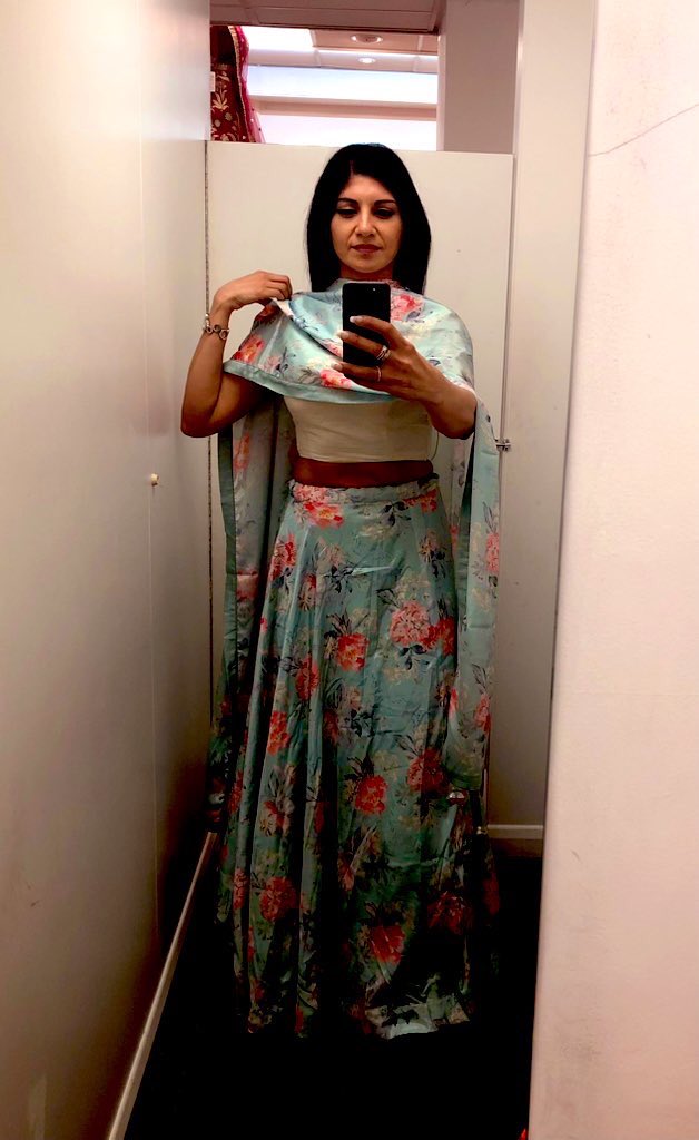 It’s my birthday in a couple of months. Think I’m going to treat myself to a new lengha. Tried a few outfits on….this one looks perfect for the summer 🩵🌸🩷🩵