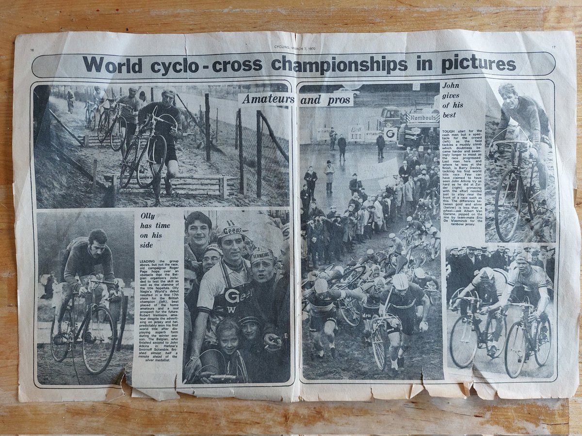 Going through some things at my Grandad's old house and found this article on my dad's first appearance at the cyclocross world championships (1970 Heusden-Zolder) dad is pictured bottom left