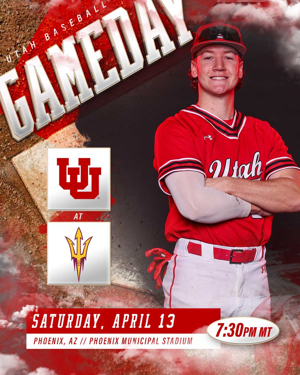 Right back at it 🤜 ⚾ at Arizona State 🕰️ 7:30 PM MDT 🏟️ Phoenix Municipal Stadium 📺 pac-12.com/live/arizona-s… 📊 stats.statbroadcast.com/broadcast/?id=… #GoUtes