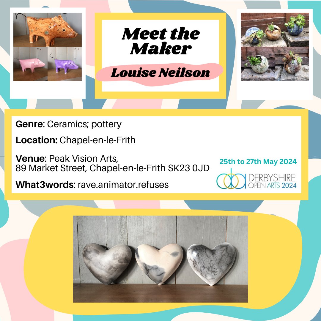 Meet the Maker: Louise Neilson
“The Peak Potter is inspired by naturally created patterns, forms, and textures. Specialising in hand building techniques, Louise creates unique ceramic pieces influenced by the landscape of the Peak District.”
derbyshireopenarts.co.uk