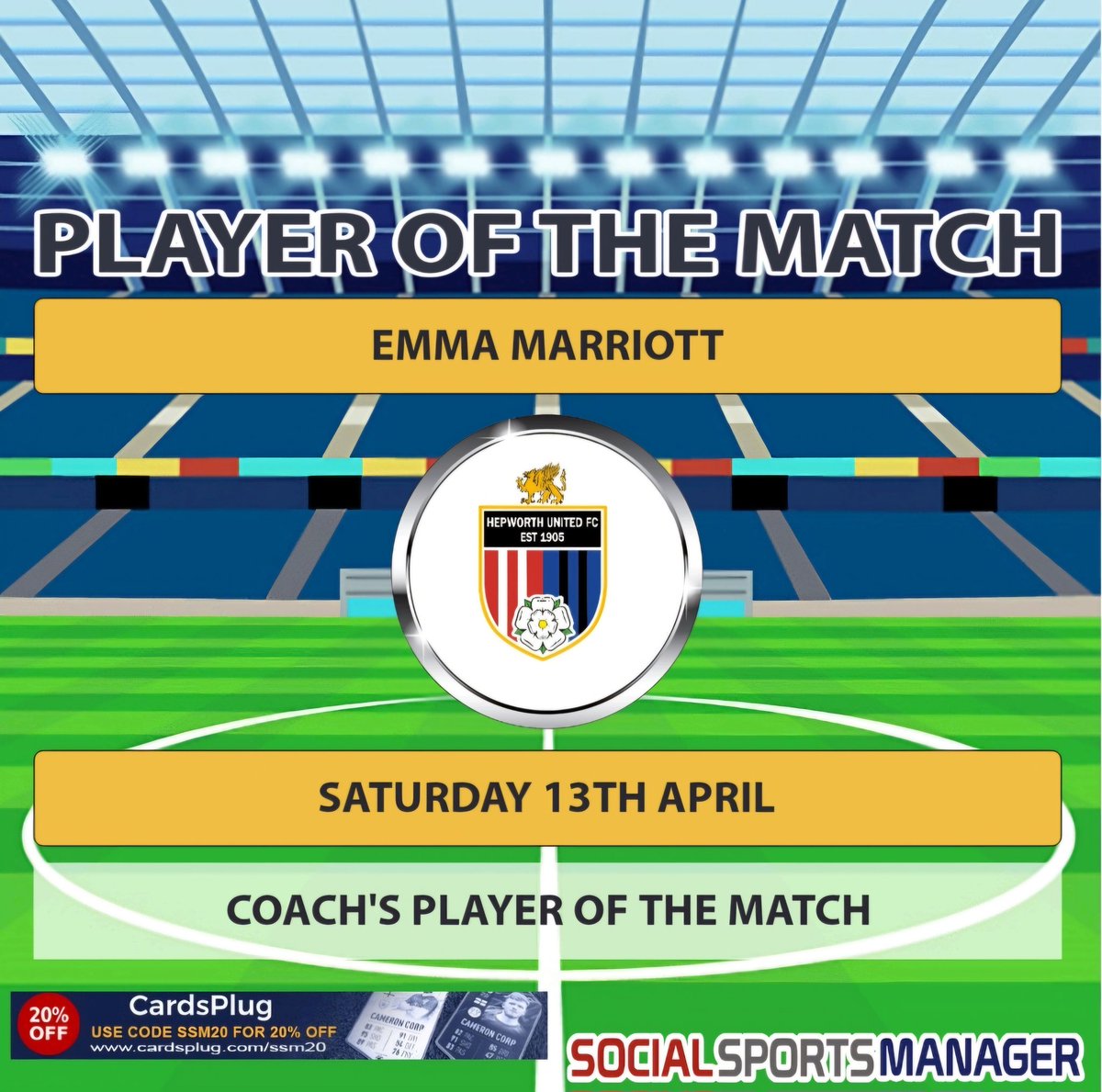 Todays Coach's Player of the Match from our u12's Cup Quarter Final Defeat was....