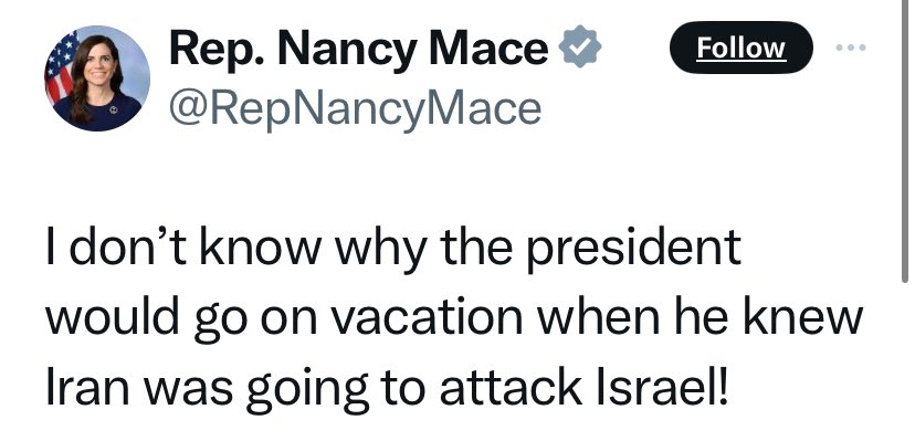 President Biden is literally in the situation room with all his military advisers. That a member of congress would not know that is concerning.