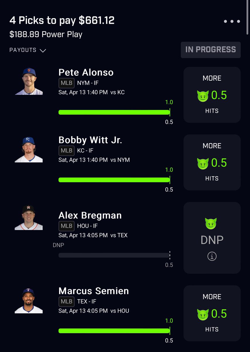 MrGambaholic's tweet photo. #PRIZEPICKS LUCKY BREGMAN AINT PLAY #CASHTHAT ✅✅✅🧹🧹🧹 https://t.co/tU8DPfPstW