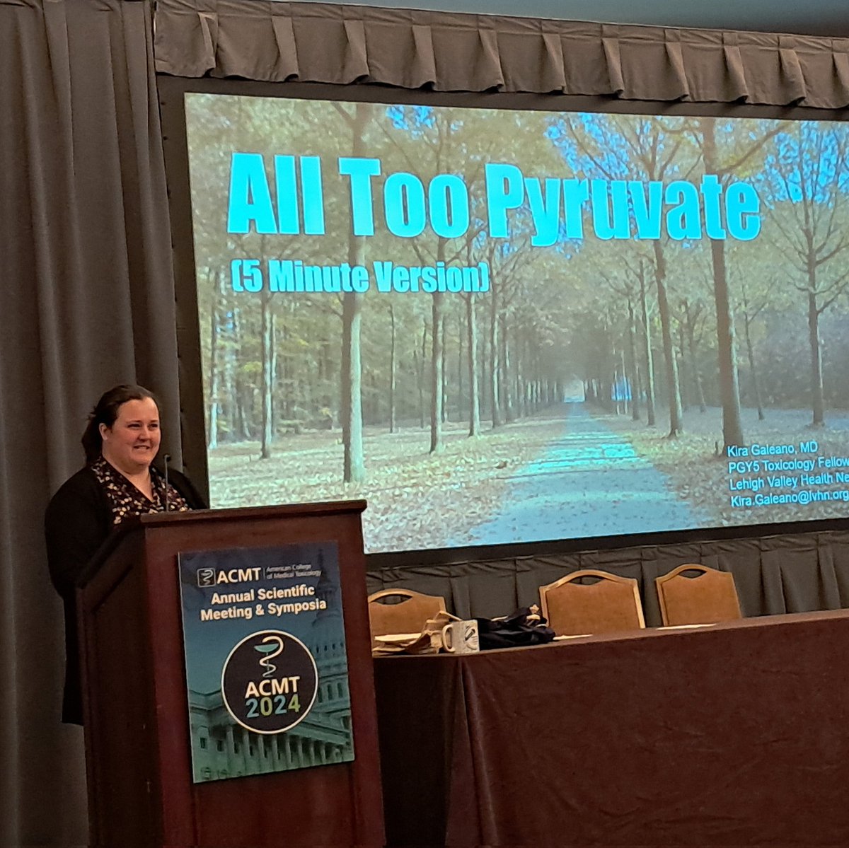 American College of Medical Toxicology (@acmtmedtox) on Twitter photo Our 7th offering for consideration in the ACMT Open Mic competition is "All Too Pyruvate (5 Minute Version)"
Kira Galeano, MD, Fellow - 1st Year <a href="/LvhnMedTox/">LVHN Medical Toxicology</a>
#ACMT2024 Our 7th offering for consideration in the ACMT Open Mic competition is "All Too Pyruvate (5 Minute Version)"
Kira Galeano, MD, Fellow - 1st Year <a href="/LvhnMedTox/">LVHN Medical Toxicology</a>
#ACMT2024