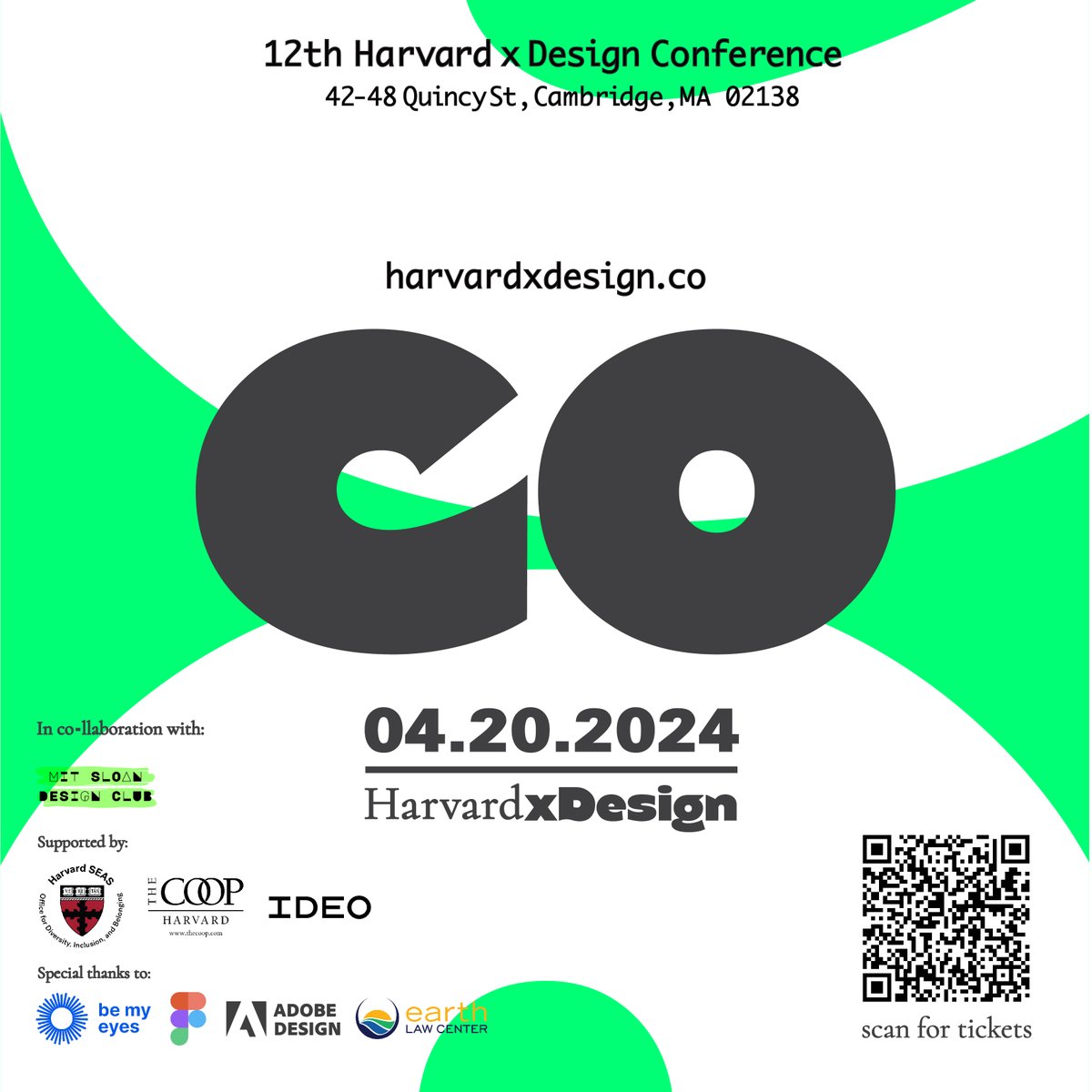 harvardxdesign's tweet photo. Tickets are selling fast for the 2024 HarvardxDesign conference on April 20th! Come to @HarvardGSD  to hear and talk to speakers from Adobe, Be My Eyes, Earth Law Center, City of Boston, IDEO, Puffin Innovations, MIT, NYU, and more!

Get your tickets at https://t.co/UmfL8tZKIM https://t.co/7o9C05FPTR