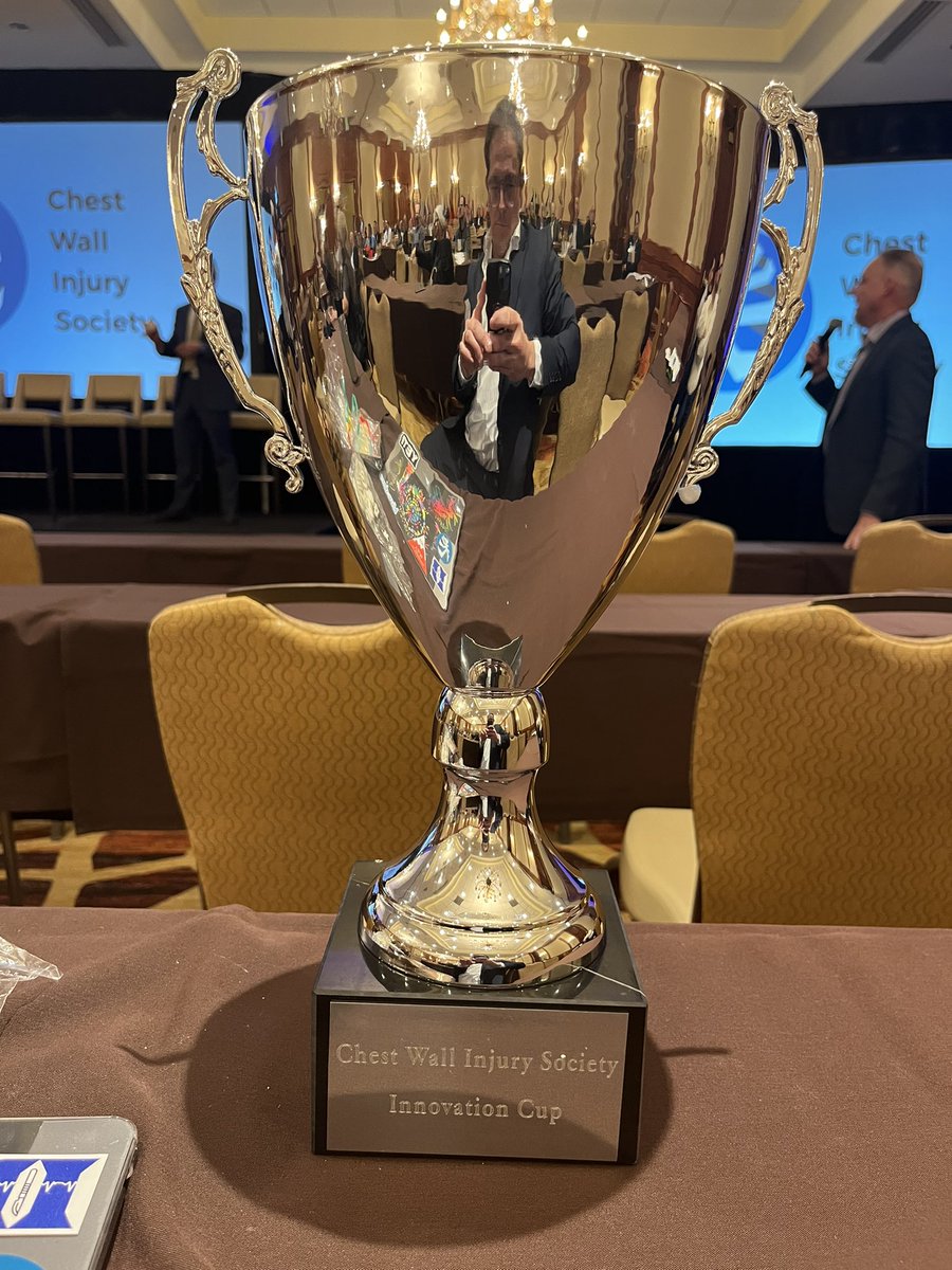 JFernandezMDMS's tweet image. Thank you to @CWISociety for the honor and recognition of pushing the envelope of innovation for chest wall injury. Such an amazing trophy! @TraumaSTATLab - Creating solutions for trauma patient with thoracic injury where none exist. @DukeSurgery