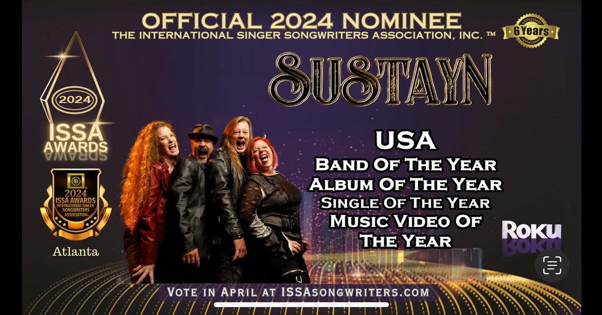 Please Click on the link and Find Us or Jared Asher in the list and give us a vote please. You can vote once daily per device until April 30th. Thank you for all of your Support! These the the categories we are nominated for @SustaynO21109 issasongwriters.com/2024-vote/