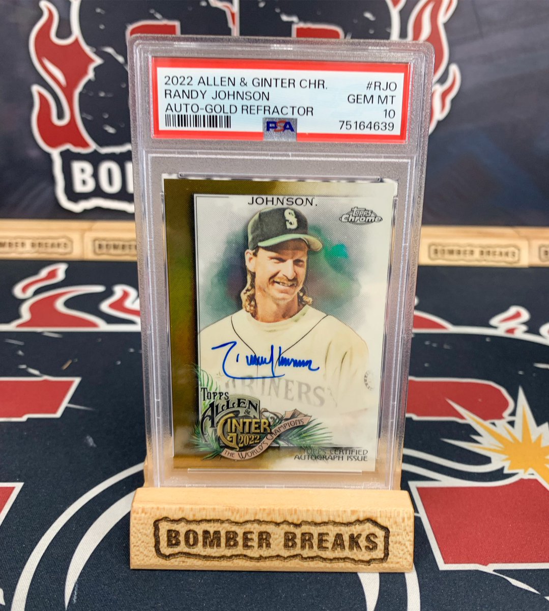 Randy Johnson /50 Allen & Ginter Chrome Gold Auto PSA 10 with a sweet pull for the Mariners in our @bomberbreaks Ignition Baseball breaks! 💥💥 @topps @fanatics #baseballcards #mariners #seattlemariners #groupbreaks #thehobby #boxbreaks #casebreaks #topps #randyjohnson