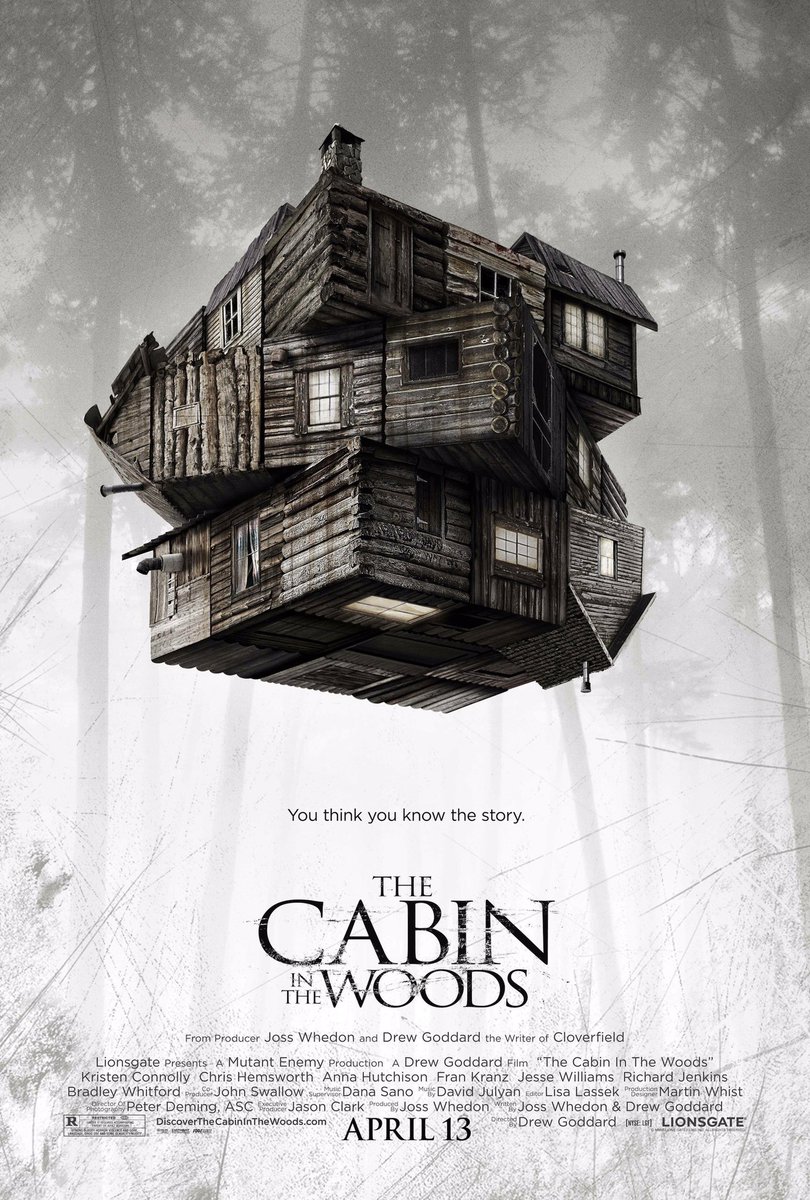 FilmNewsNos's tweet photo. 🎬MOVIE HISTORY: 12 years ago today, April 13, 2012, the movie ‘The Cabin in the Woods’ opened in theaters!
#KristenConnolly #ChrisHemsworth #AnnaHutchison #FranKranz #JesseWilliams #RichardJenkins #BradleyWhitford #BrianJWhite #AmyAcker #SigourneyWeaver #TimDeZarn #DrewGoddard https://t.co/Waaw7ConRT