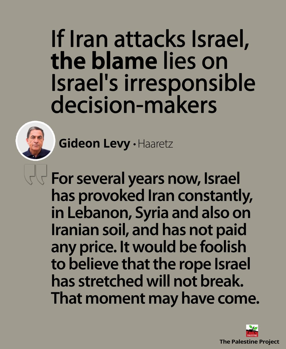 'This must said, loud and clear: If a war with #Iran is ignited this week, or if Iran launches a serious attack on #Israel, the responsibility will lie with those who approved the assassination in Damascus'

@gideonle