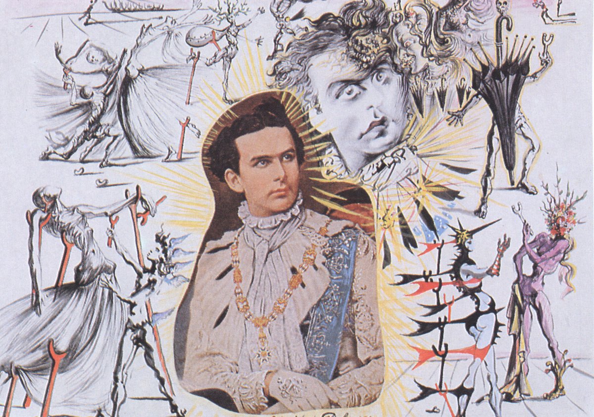 Drawing For 'Bacchanale': Ludwig II Of Bavaria 1938 Get mor Dali 🍒 linktr.ee/dali_artbot