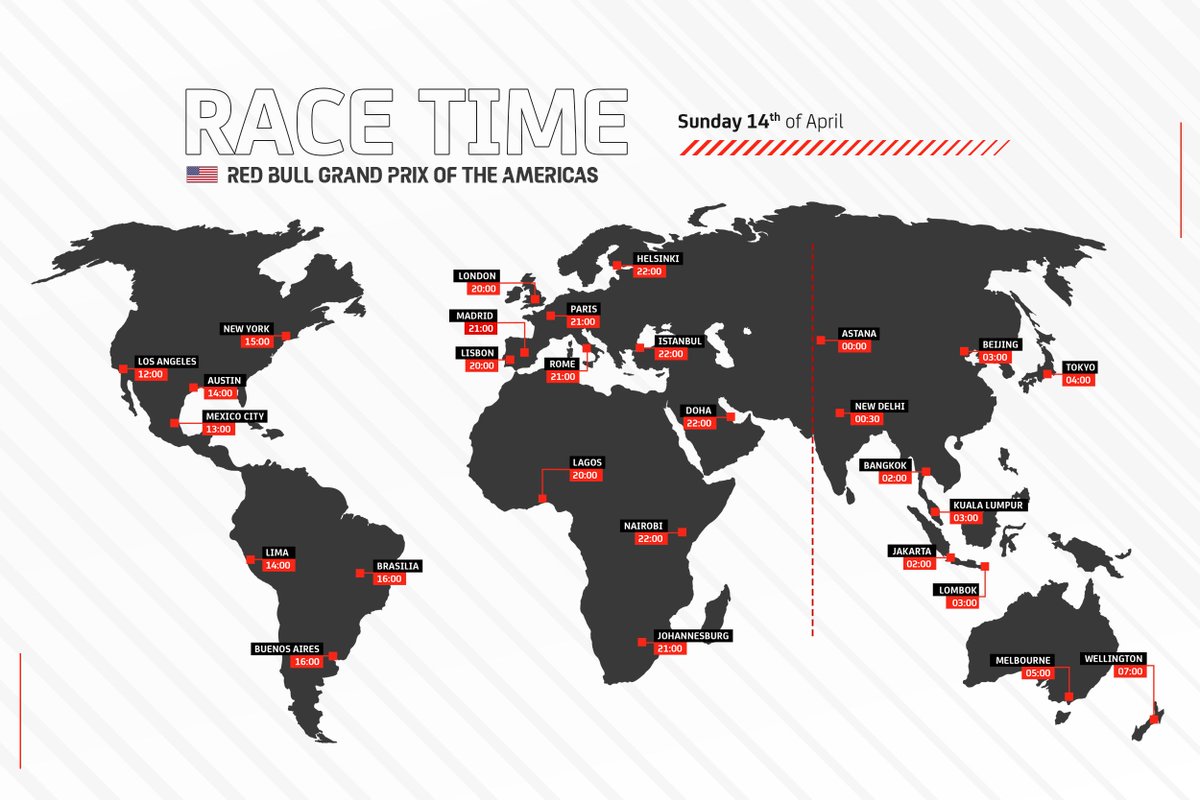 Cancel your plans, a blockbuster race day awaits tomorrow! 💯 Make sure you don’t miss the horsepower rodeo! Wherever you are in the world, you can watch it! 🗺️ #AmericasGP 🇺🇸