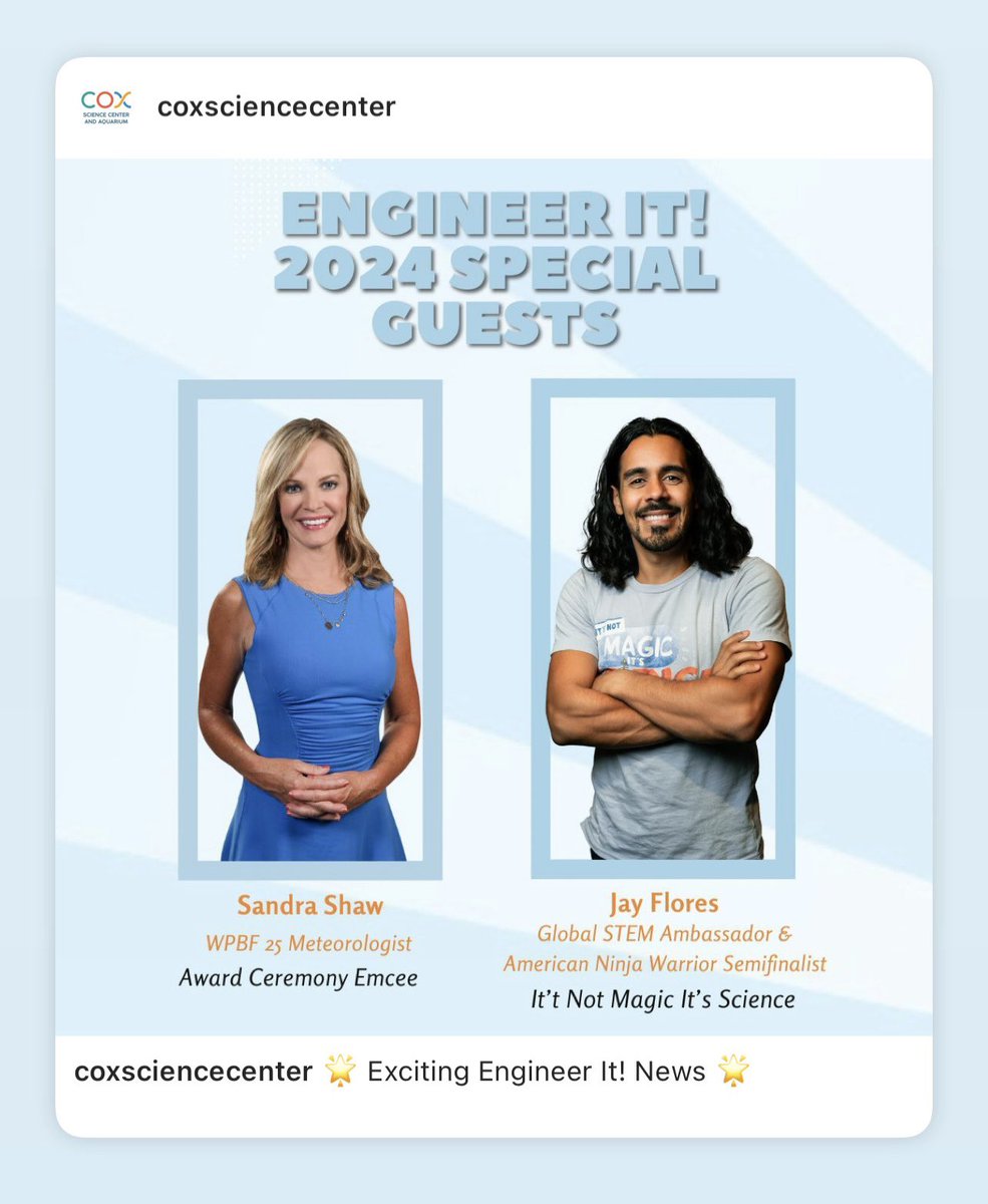 Excited to bring “It’s Not Magic, It’s Science!” to the @CoxSci Center today! I’ll be performing our show as the kickoff to the awards ceremony for all the students competing in the “Engineer It!” Competiton! #Science #STEM #ScienceMuseum #STEMEducation #CareersInSTEM