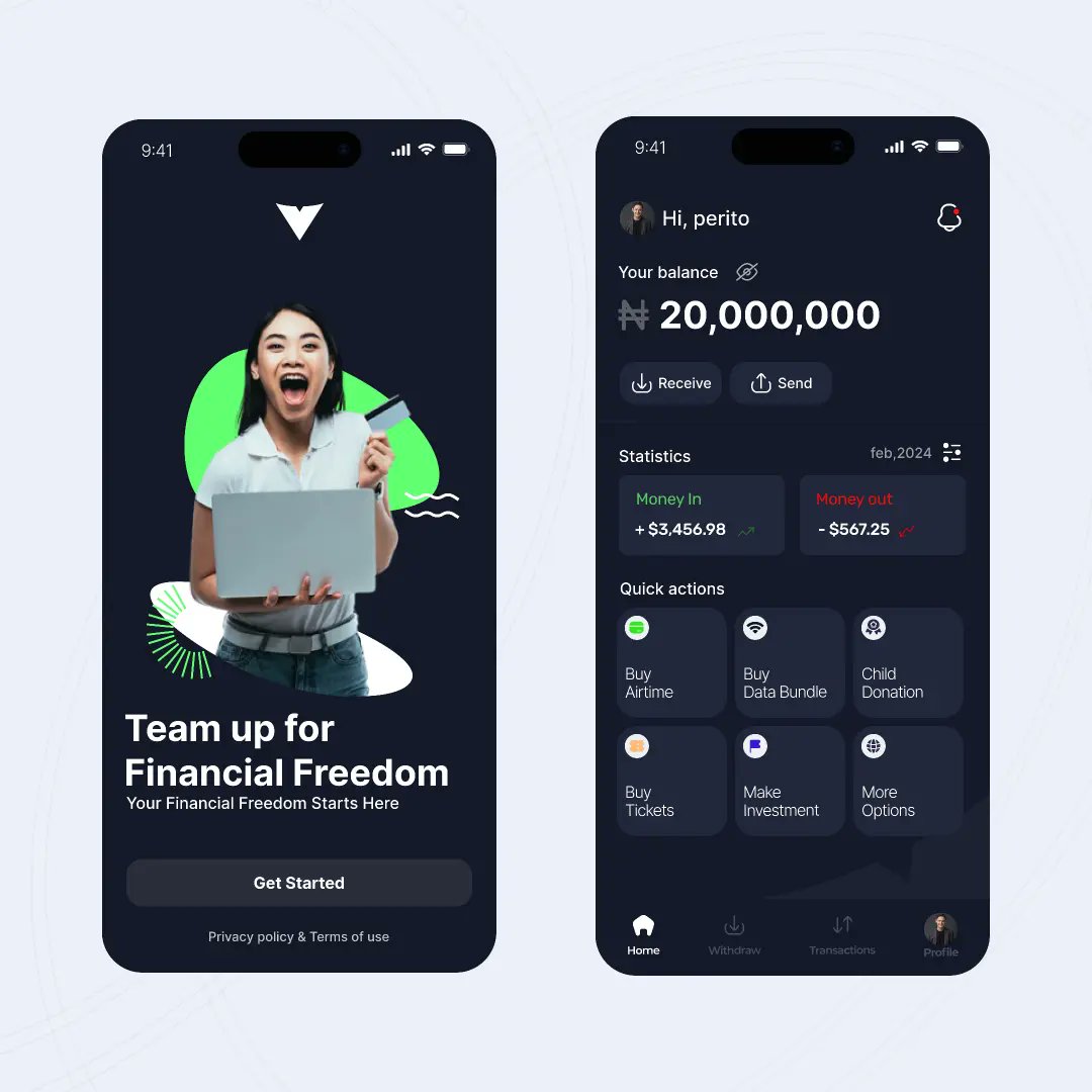 Hi friends, here is my second design ... actually a fintech app called vault ...

 so tell me which do you prefer ? Light mode or dark mode 😇
#uiux #ui #uidesign #ux #uxdesign #webdesign #design
#userinterface #appdesign #uiuxdesign #userexperience
#uidesigner #uitrends
