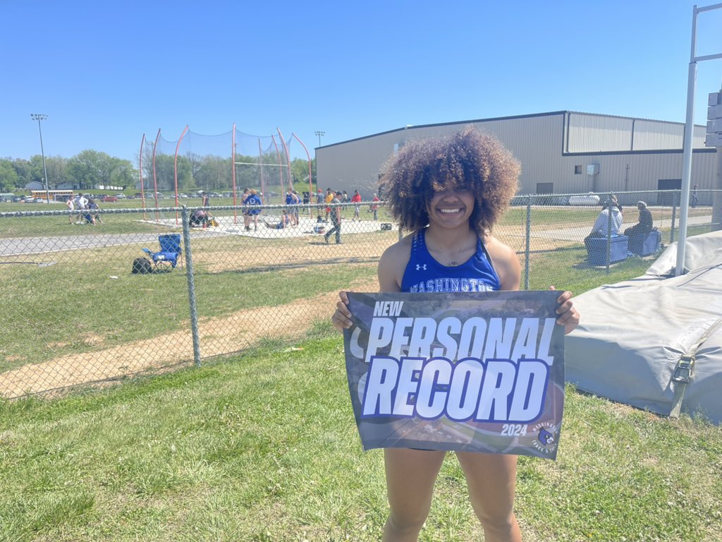 ATTENTION PLEASE!!!!!     Thos PR is SWEETER than her first SWEET PR….  PLEASE Congratulate our NEW SCHOOL RECORD HOLDER in the SHOT PUT.  Eclipsing the record set in 1979 by Robin Sandbothe. Congratulations MaddieG!!!!   We Are So Very Proud of You!!!!