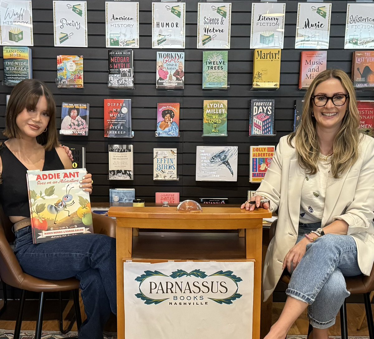 Congratulations to @MarenMorris + Karina Argow on Addie Ant! 🐜 What a fun day at our local @ParnassusBooks1!