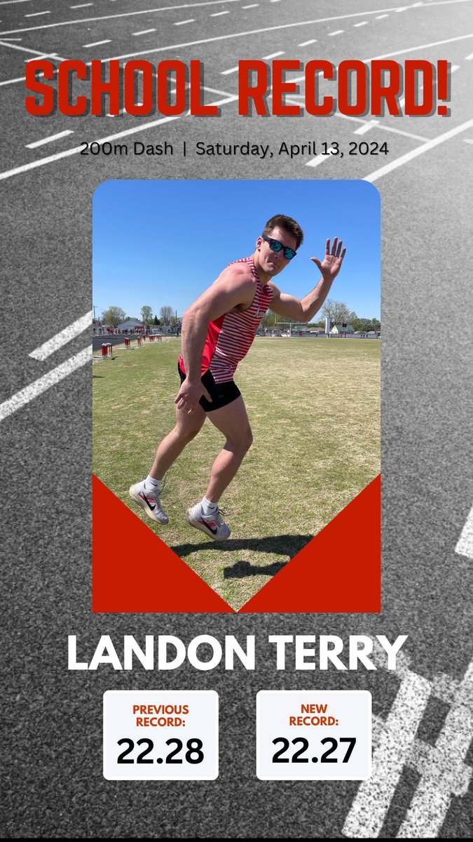 Wait! Not just one record but two records were broken today by Landon Terry! Congratulations on breaking the 200m Dash record! #TCTF