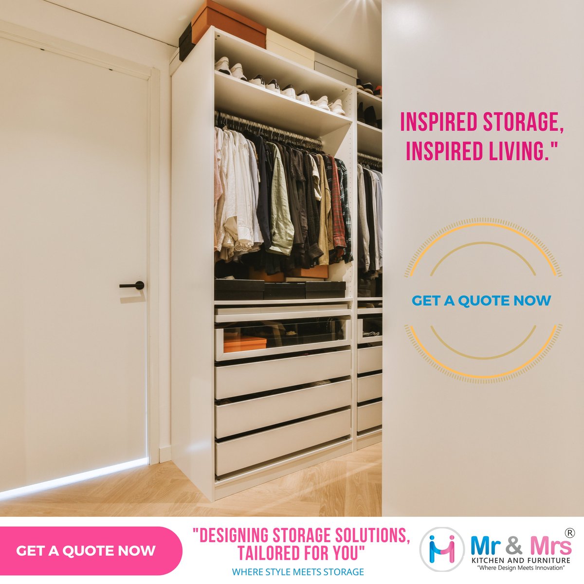 'Designing Storage Solutions, Tailored for You.

#interiordesigner #wardrobe #interiordesigners #interiordecor #PuneInteriors #interiorstyling #mrandmrskitchenandfurniture #Interiordesignideas #puneinteriordesign #wardrobedesign #puneinterior