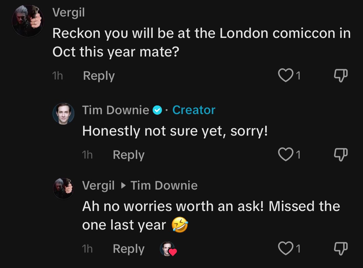 FOR ANYONE WONDERING IF TIM’S GOING TO MCM!! seems like may is a no since there was no mention of it but he’s not sure about october yet! so there’s still a possibility!