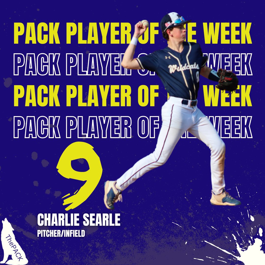 Congrats Charlie Searle for winning the PACK Player of the Week for combined Weeks 4&amp;5. 🤘⚾️ThePACK⚾️🤘<a href="/SearleCharles/">Charlie Searle</a>