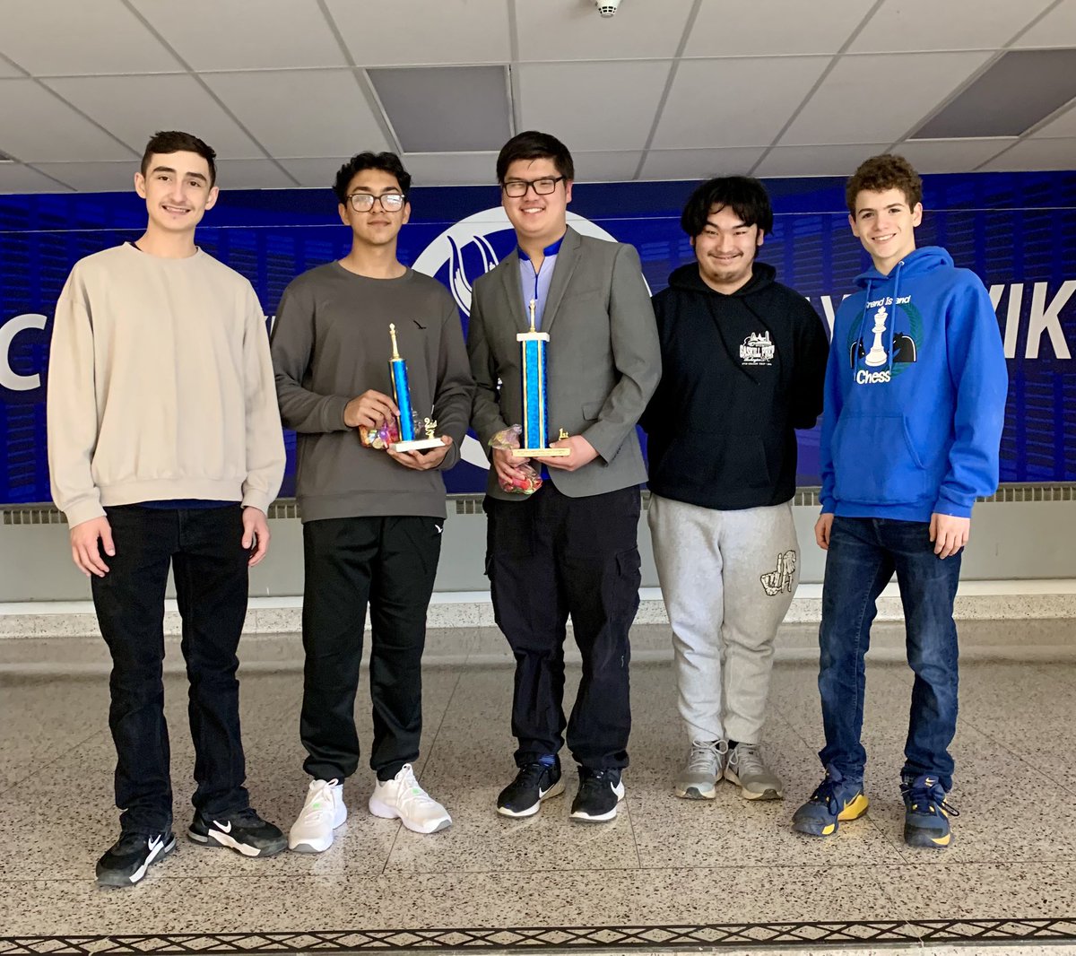 SusanSzczublew2's tweet photo. Congrats to our GI Chess Club!  Today our chess teams took FIRST place in both the USCF rated and unrated sections at the WNY Spring Scholastic Chess Tournament. Max also took 1st place individually in the unrated and Harry took 2nd place in the U1300. Way to go GI Vikings! 💙🏆 https://t.co/YcYmYmET2N