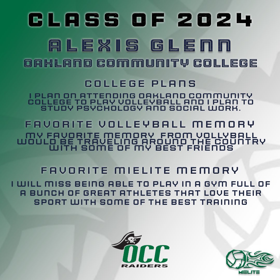 MIEliteVB's tweet photo. Congratulations Alexis! We are so proud of you, we wish you the best of luck at OCC! 💙

#classof2024 #mieliteproud https://t.co/uSXAs7mzl8