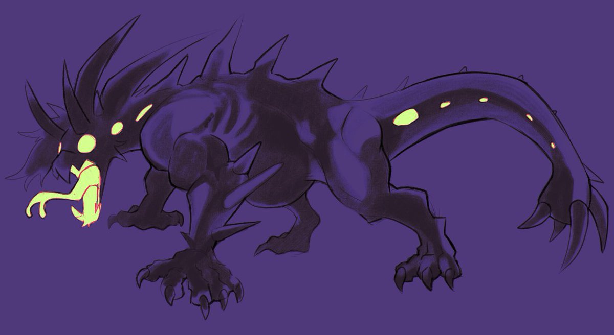 thenyanamo's tweet photo. Glamo's Virus is a beast with a hunger so unsated, any reason it gets to devour you, it will take.

#intothespamverse #glamoEX #monster #characterdesign https://t.co/0rsFAVae2r