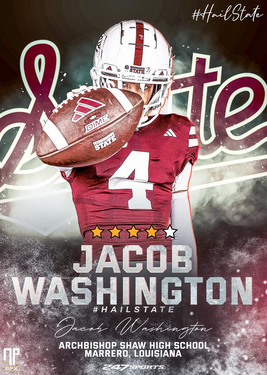 Jacob Washington (@Jwashington1k) makes his return visit to Starkville and Mississippi State Football today. The @247Sports Composite 4⭐️ wide receiver from Marrero, Louisiana is a prospect that many programs around the country are all over. #HailState 🐶