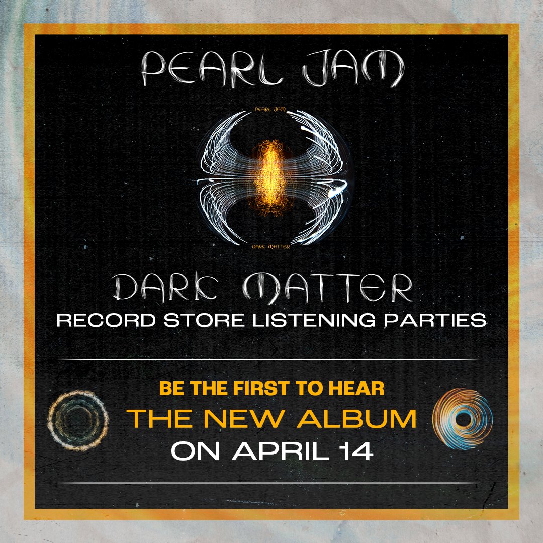 Stop by your local independent record store tomorrow for an early listen of Dark Matter! Don’t miss out on exclusive giveaways and a full playthrough of the album. Find a party near you: pearljam.lnk.to/darkmatterlist… #DarkMatterListeningParty