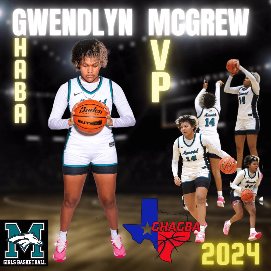 Shout out to Gwendlyn. First ever female basketball player from Pasadena Memorial to become GHAHBA All-Star MVP!!