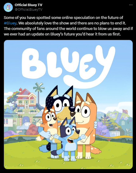 Bluey will NOT be ending after 'The Sign'! Pass it on!