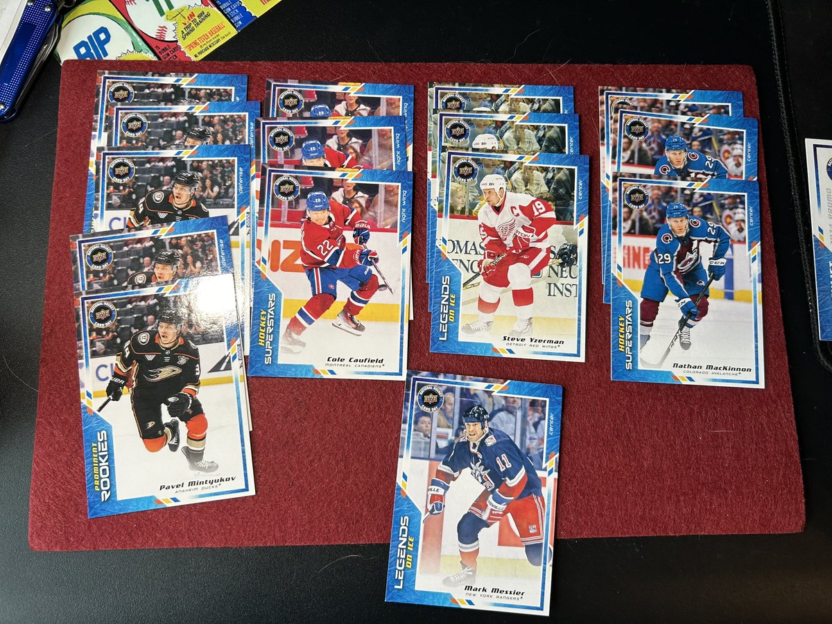 I was pumped for National Hockey Card Day. I went to my local shop and they were nice enough to give me 3 packs. And they were literally all the same pack w/ a 1 card difference. Took from 3 different parts of the box too. I know they’re free, but what a bummer Upper Deck #NHCD