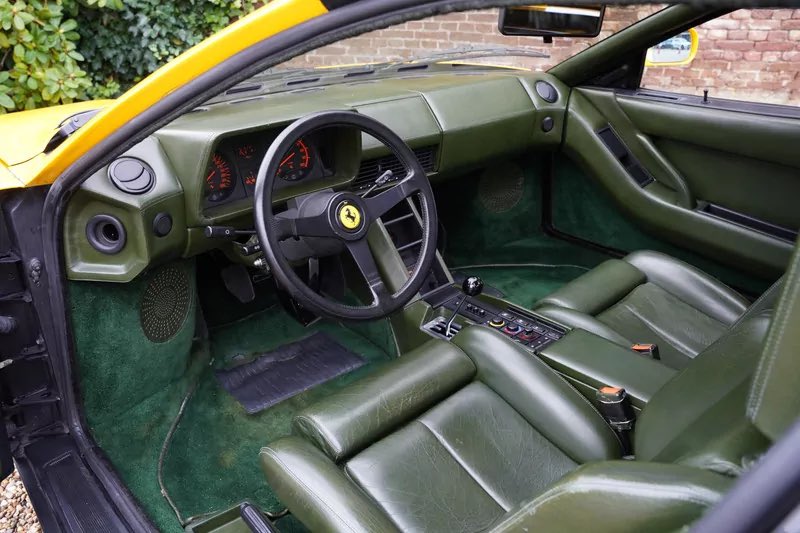 Look at this beautiful Italian spinach omelet. This Fly-Yellow-over-green 1989 Ferrari Testarossa was recently sold by Gallery Aaldering for an undisclosed (and surely tidy) sum. 46k on the clock with Classiche credentials. Couldn’t resist posting. gallery-aaldering.com/ferrari-testar…