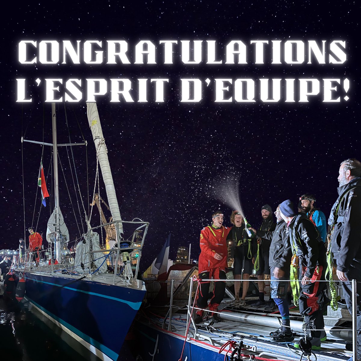 Well done to all of the L’Esprit d’Equipe crew from everyone at The Maiden Factor for crossing the final @oceangloberace finish line after 39 days at sea! 👏 #OGR2023
