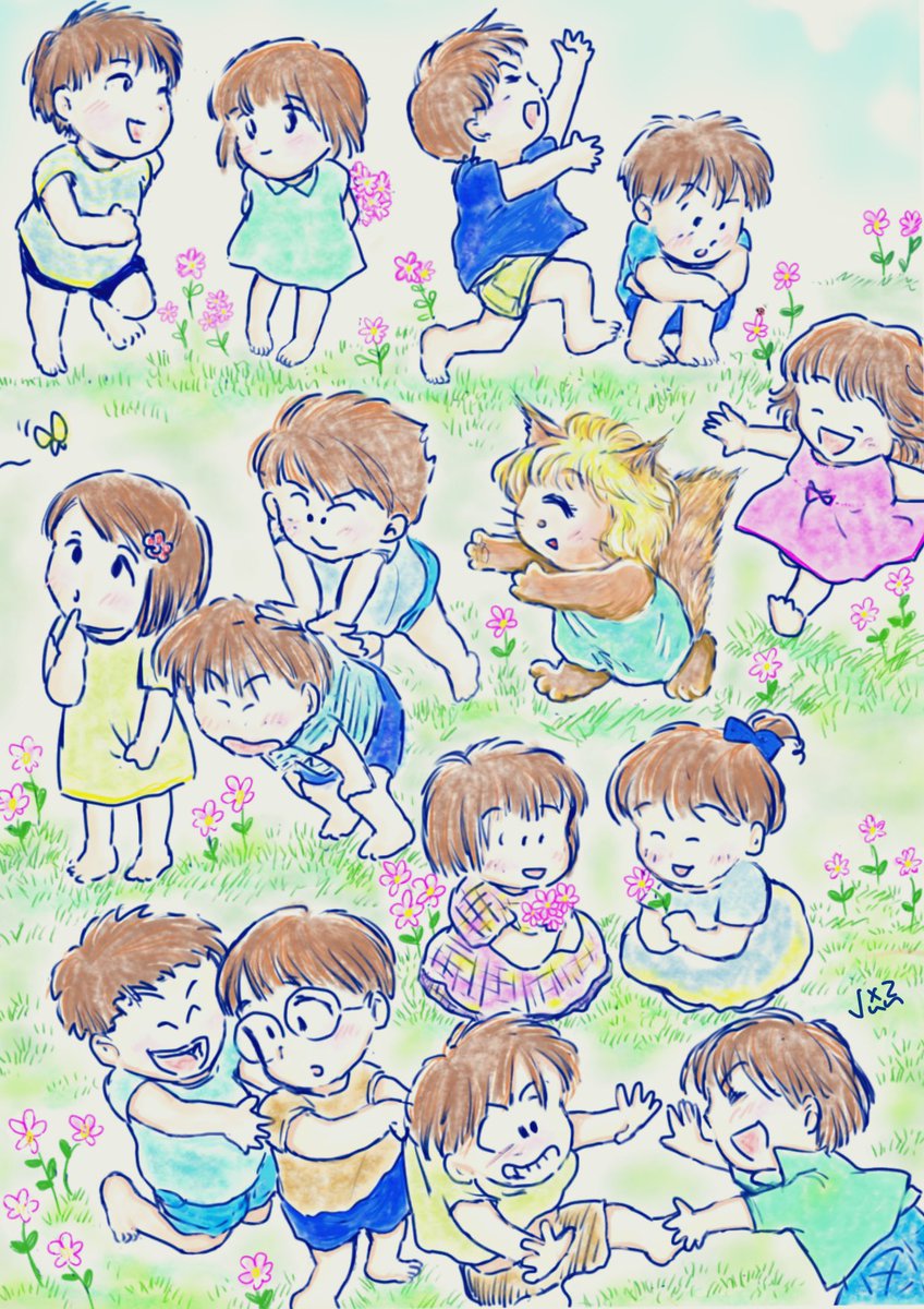 ⋯
   遊びましょう➰🎶

   #カコイラスト

   おはようございます✨

   今日も良き日に💕 