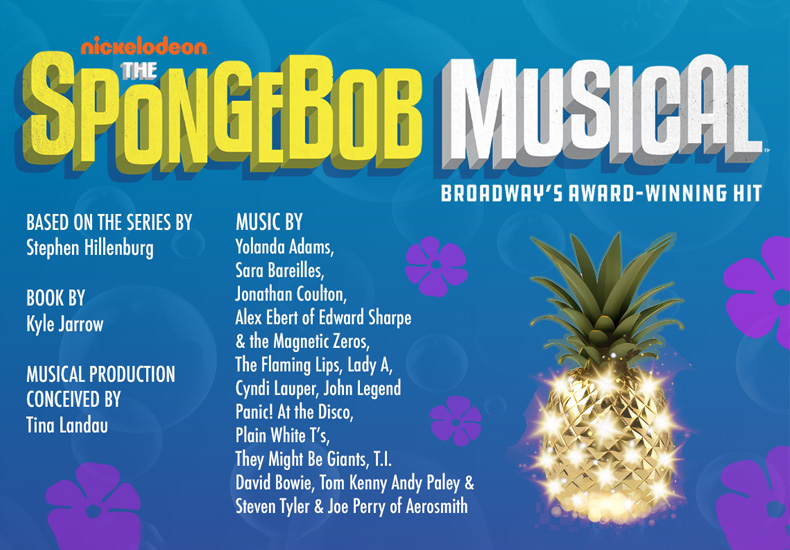 The Spongebob Musical BurlOak Theatre Group Apr. 17 to 21 Various times ow.ly/oQV650RfECc Who lives in a pineapple under the sea why, it's SpongeBob SquarePants in his brilliant, bright, hilarious and brand-new musical.