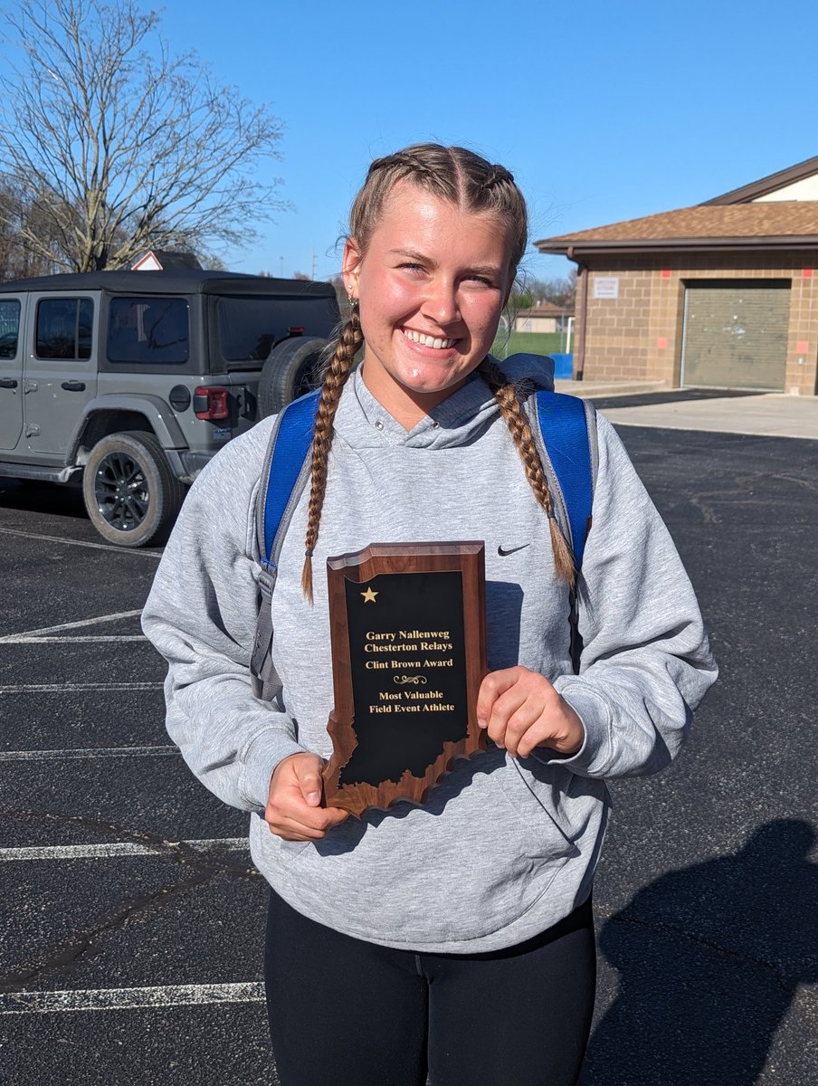 Taylor Woods wins field event athlete of the meet at the Chesterton Relays!