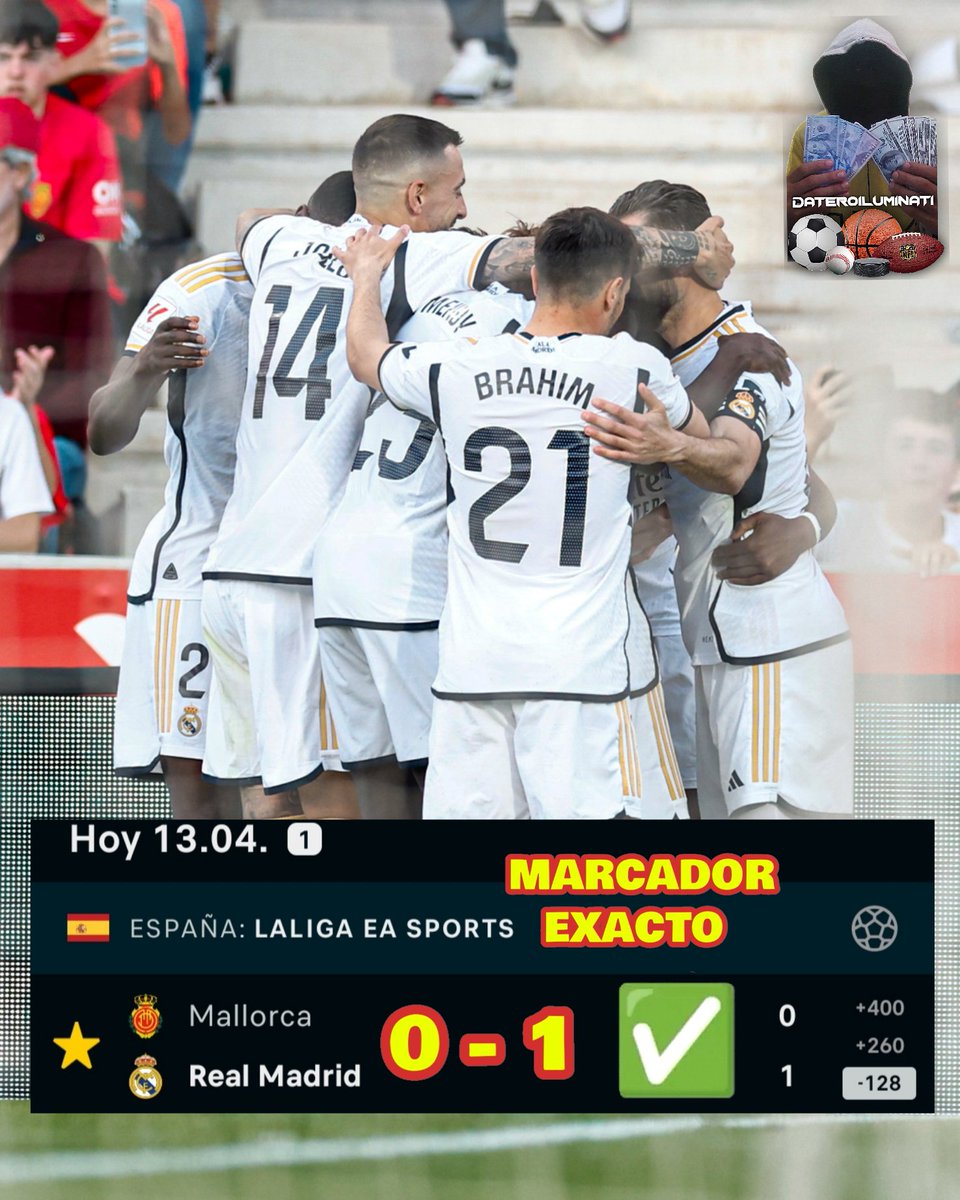 Marcador EXACTO 0-1 +375 Mallorca vs Real Madrid ✅⚽💲 #apuestasdeportivas #apuestas #bettingexpert #BET365体育 #Predictions #RealMadrid #Parlay #parlays #Parley #13Abril2024 Info +51921487932📲